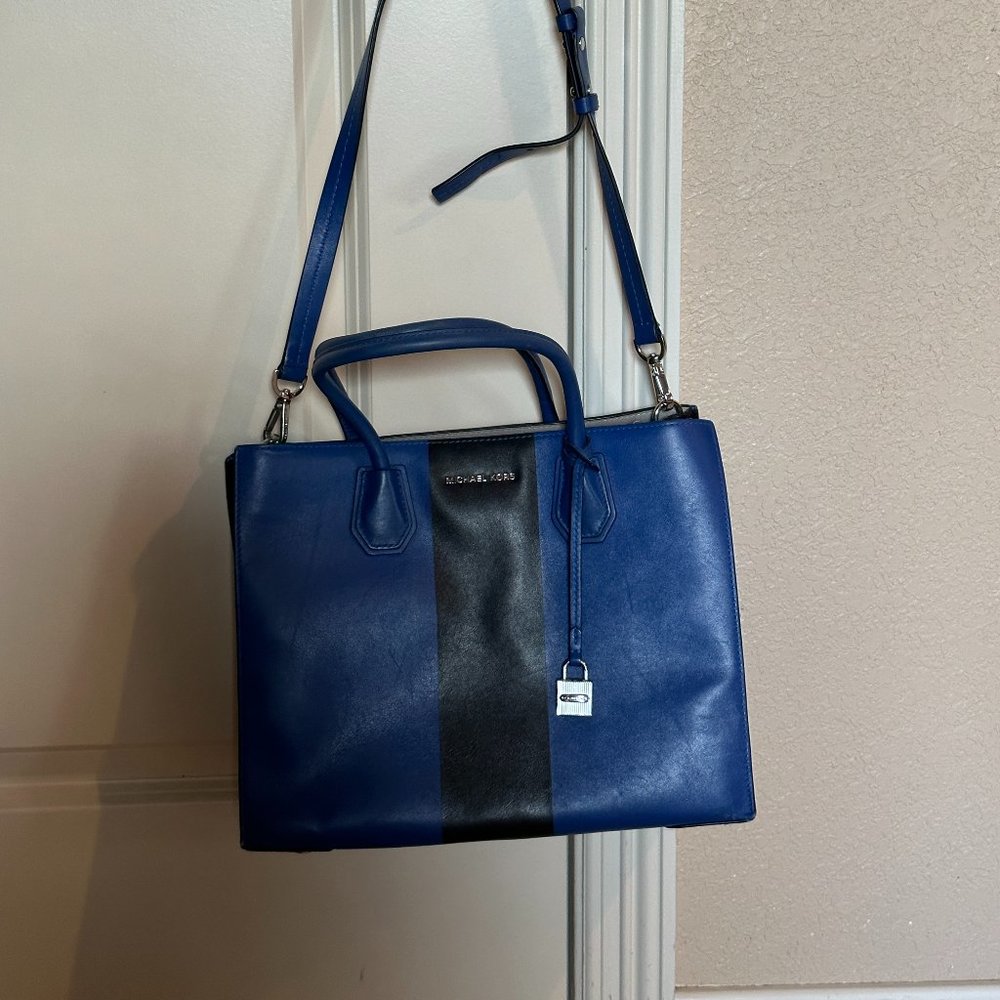 Michael Kors Center Strip Satchel Bag (Authentic PreOwned no dust bag)